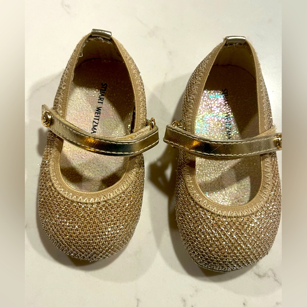 Stuart Weitzman | Baby SZ 3 (6-9 Months) | My 1st Weitzman’s Gold Glitter Shoes